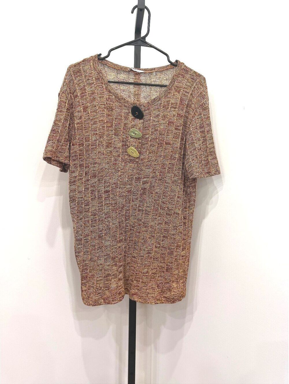 Zara Woman Knit Top with Decorative Buttons, Size M